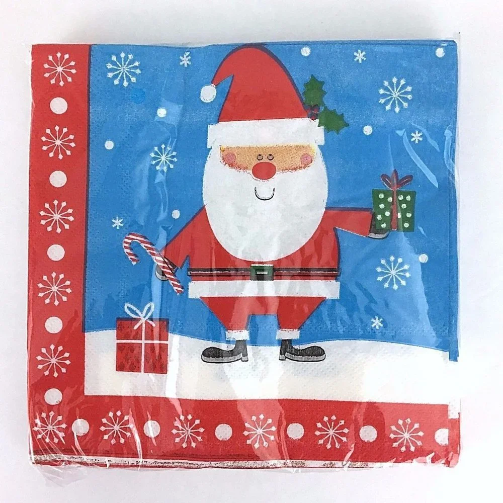 Christmas House Santa Claus Reindeer Party Napkins 20 Count 2 Ply 13 x 13 Inches